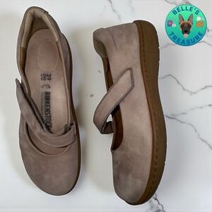 Birkenstock Lora Womens Mary Jane 8 Taupe Nubuck Leather Round Toe Casual Shoes